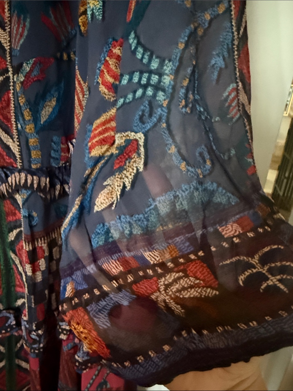 Farm Rio Anika Tapestry Blue Maxi Dress - Picture 7 of 8